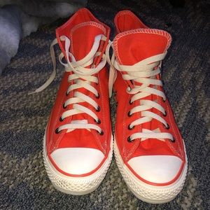bright orange high top converse
